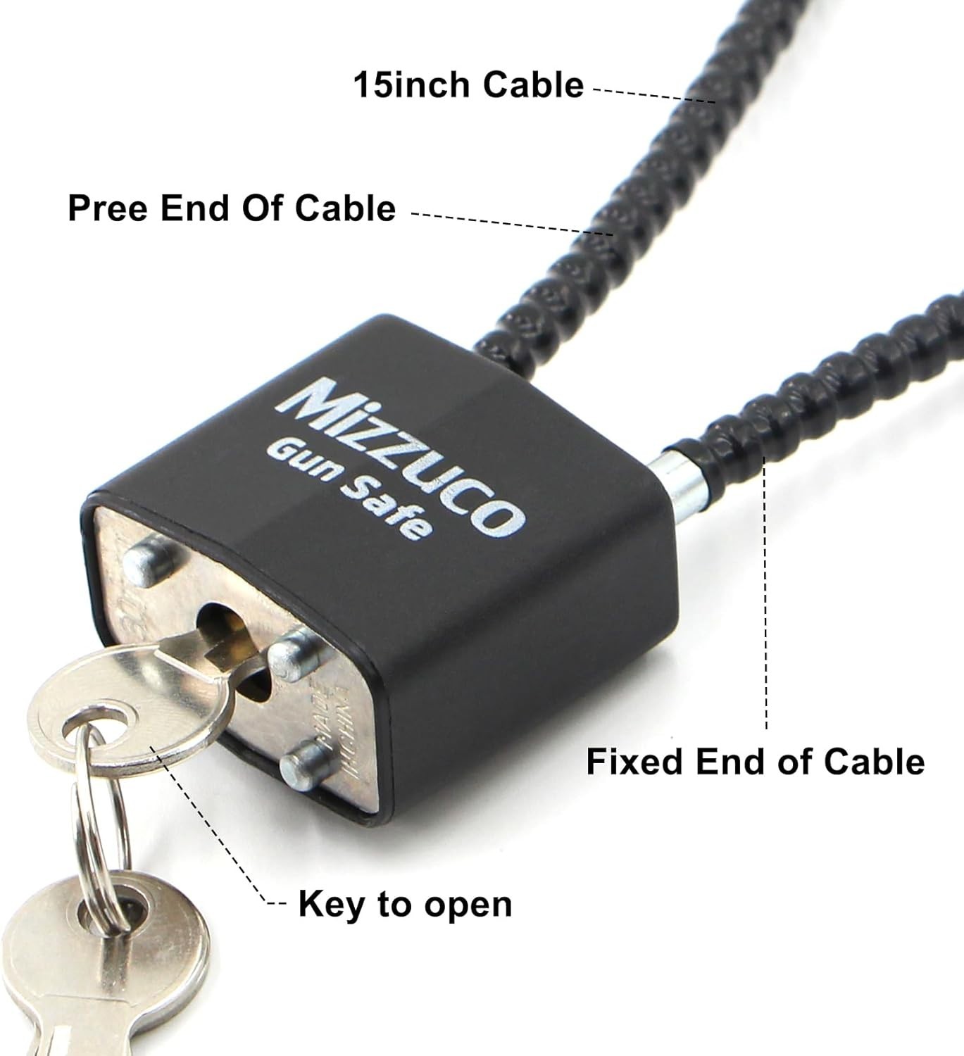 Cable Gun Locks with Keys Simple Operation 8.5" Compatible with Pistols, Hand...