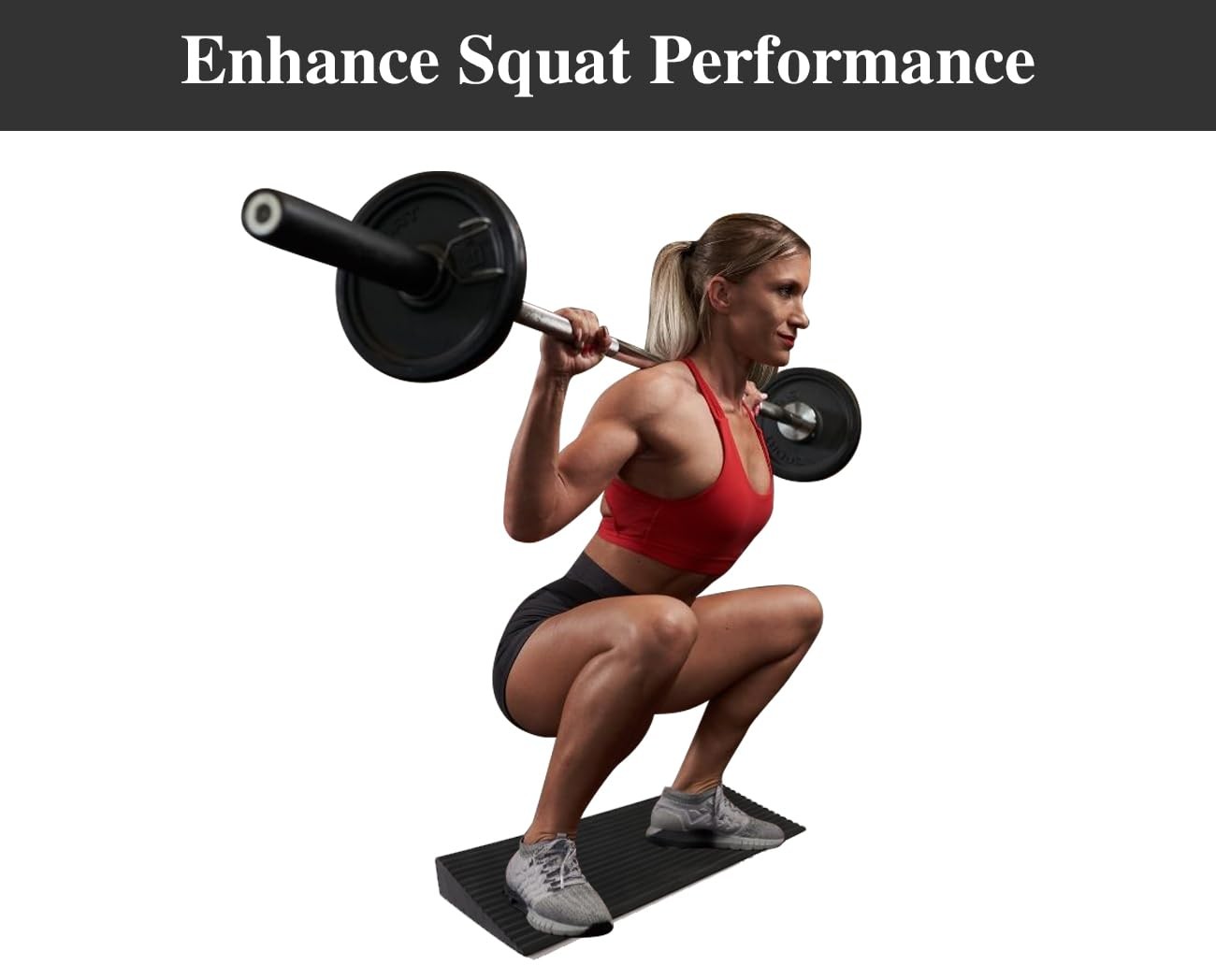 Large Slant Board Squat Wedge - Heel Elevated Squat Platform for Weightliftin...