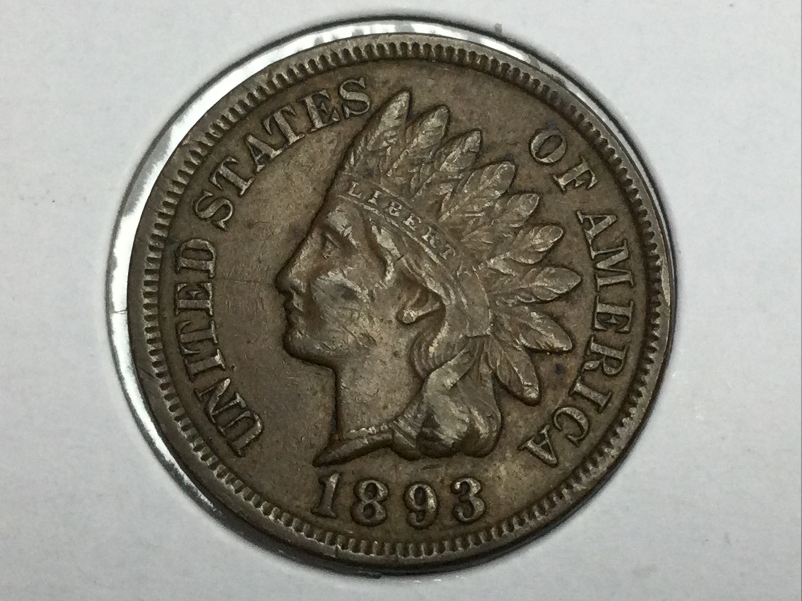 1893 Indian Cent in almost uncirculated