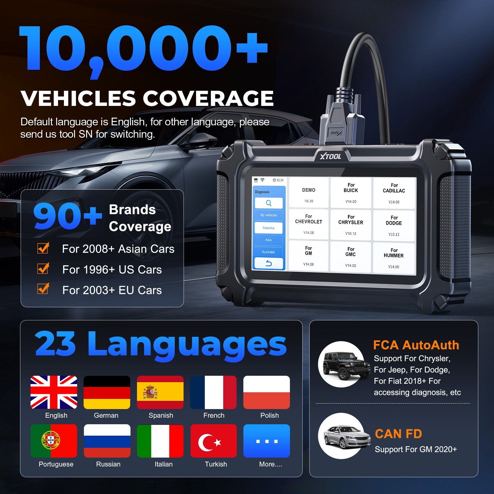 ✅2026 XTOOL D6 OBD2 Scanner All System Diagnostic Tool with Lifetime Free Update