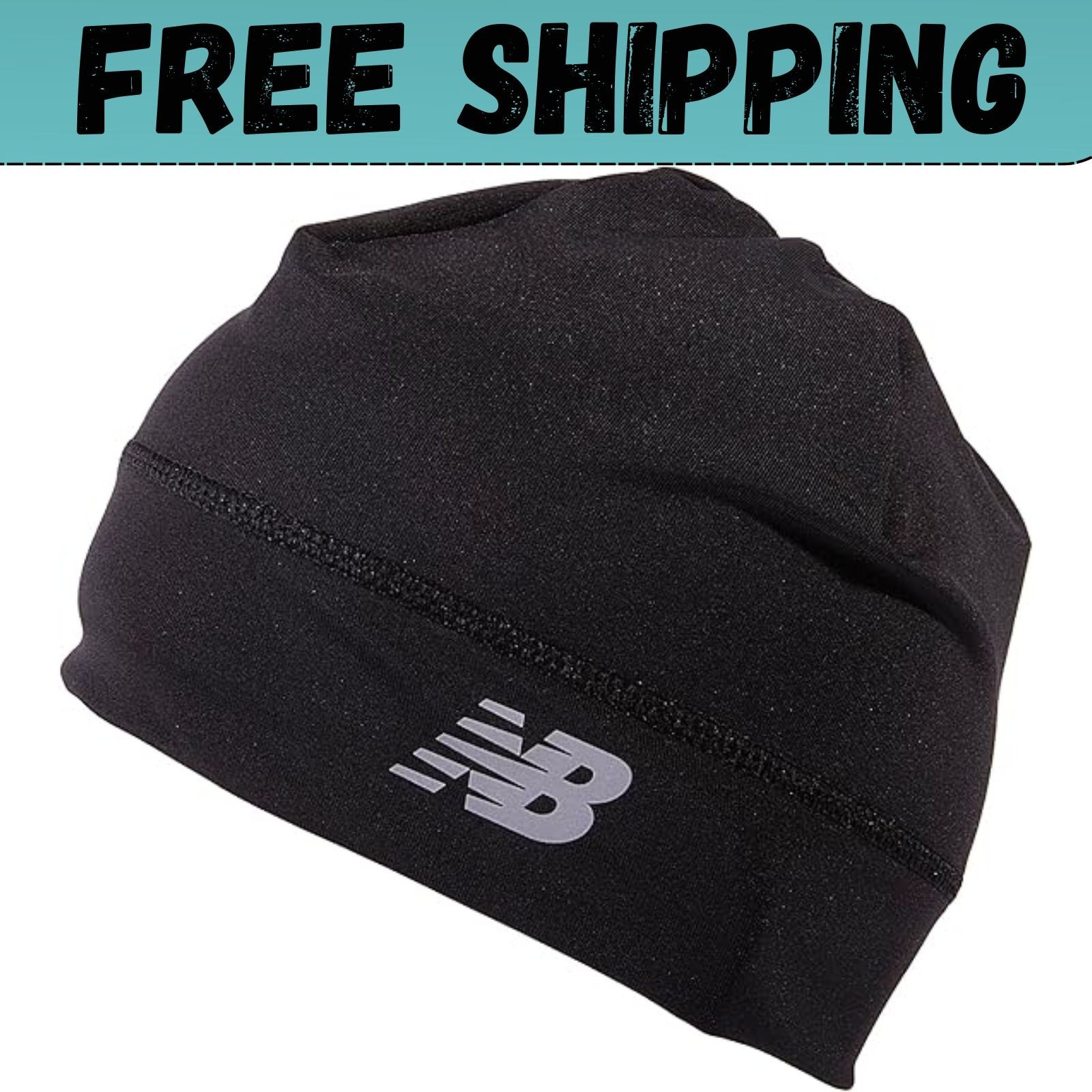 New Balance Lightweight Running/Athletic Skullcap Hat Beanie Cap Black