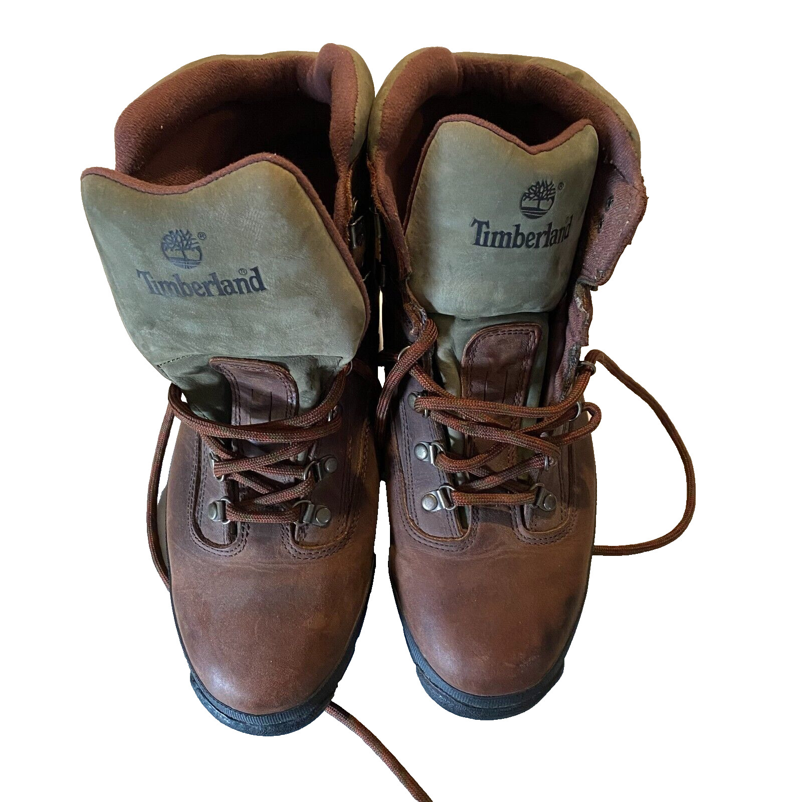 timberland boots size 13 M brown leather lace up hiker 95100