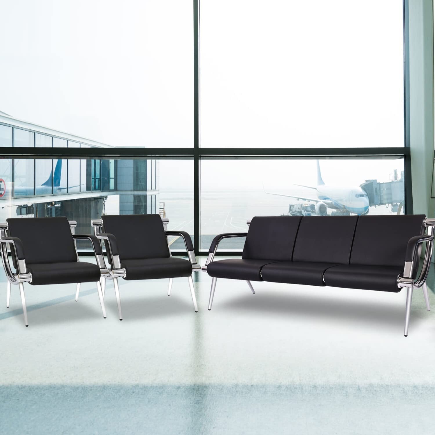 Office Reception Sofa Set Waiting Room Chair Set Airport Clinic Guest Bench