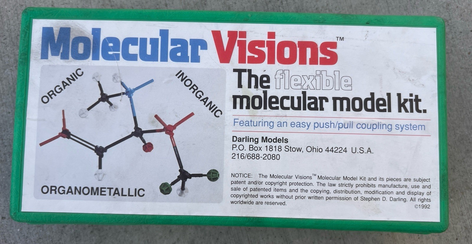 Molecular Visions Organic Chemistry Flexible Model Kit Preowned Complete