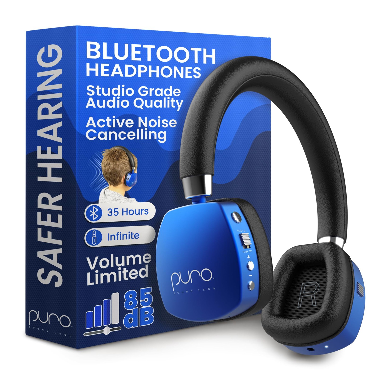 Puro Sound Labs PuroQuiet Plus Noise Cancelling Headphones for Kids Bluetooth On