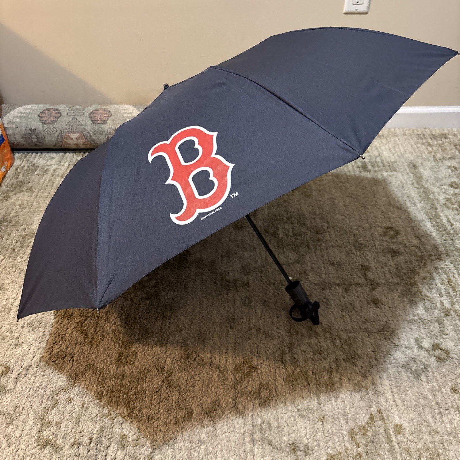 Storm Duds Boston Red Sox 42 inch  Umbrella With Automatic Open–Navy Baseball B