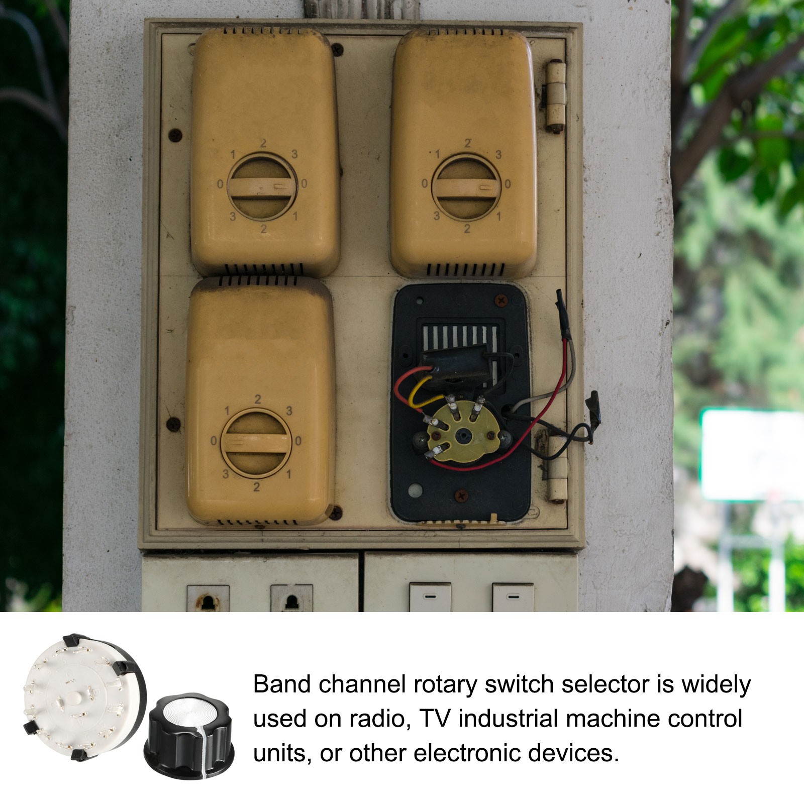 Band Selector Rotary Switch w Knob 1P12T 1 Pole 12 Throw Single Deck