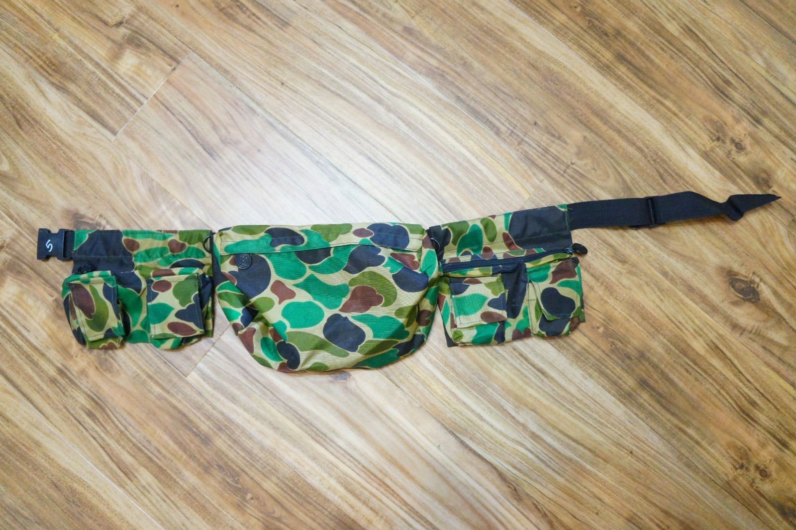 Vintage SEAWAY Camo MOLLE Waist Pack Tactical Utility Pouch Belt Hunting Fishing