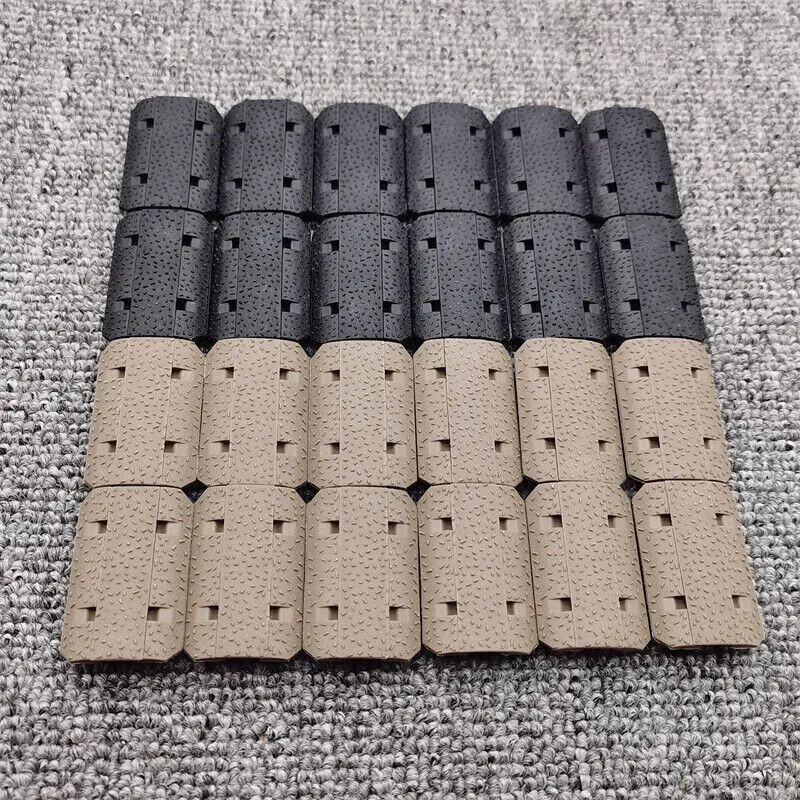 12/24 PCS Low Profile SNAP-IN Slot M-Lok Rail Cover for MLOK System Black / Tan