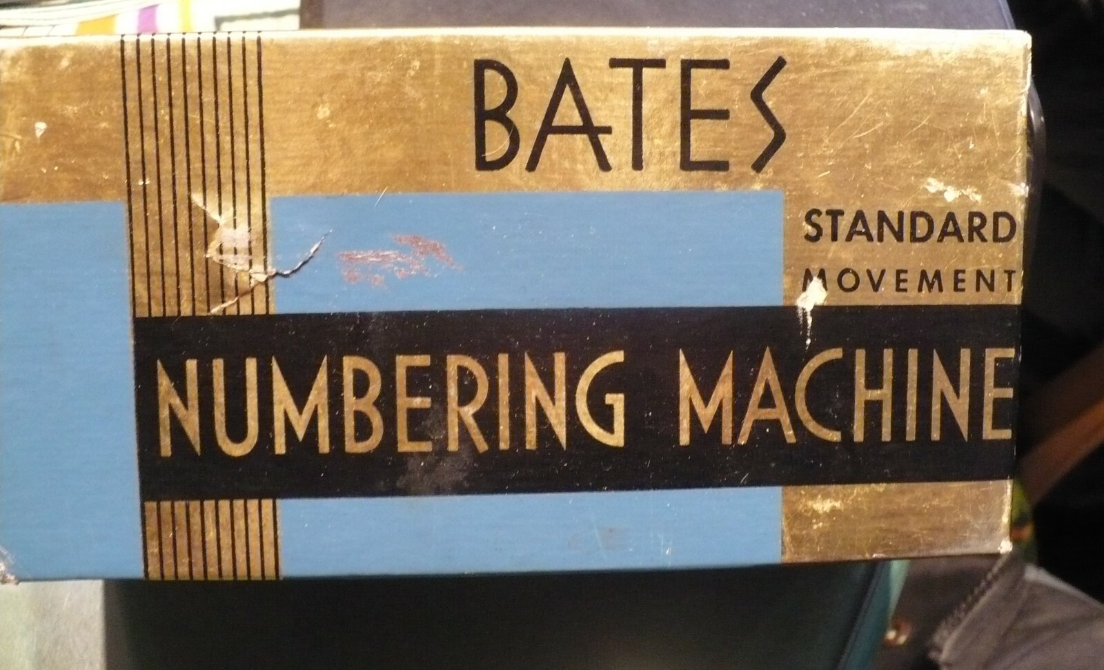 VTG Bates Numbering Machine + Ink Stamp, 6 Wheels, Style A