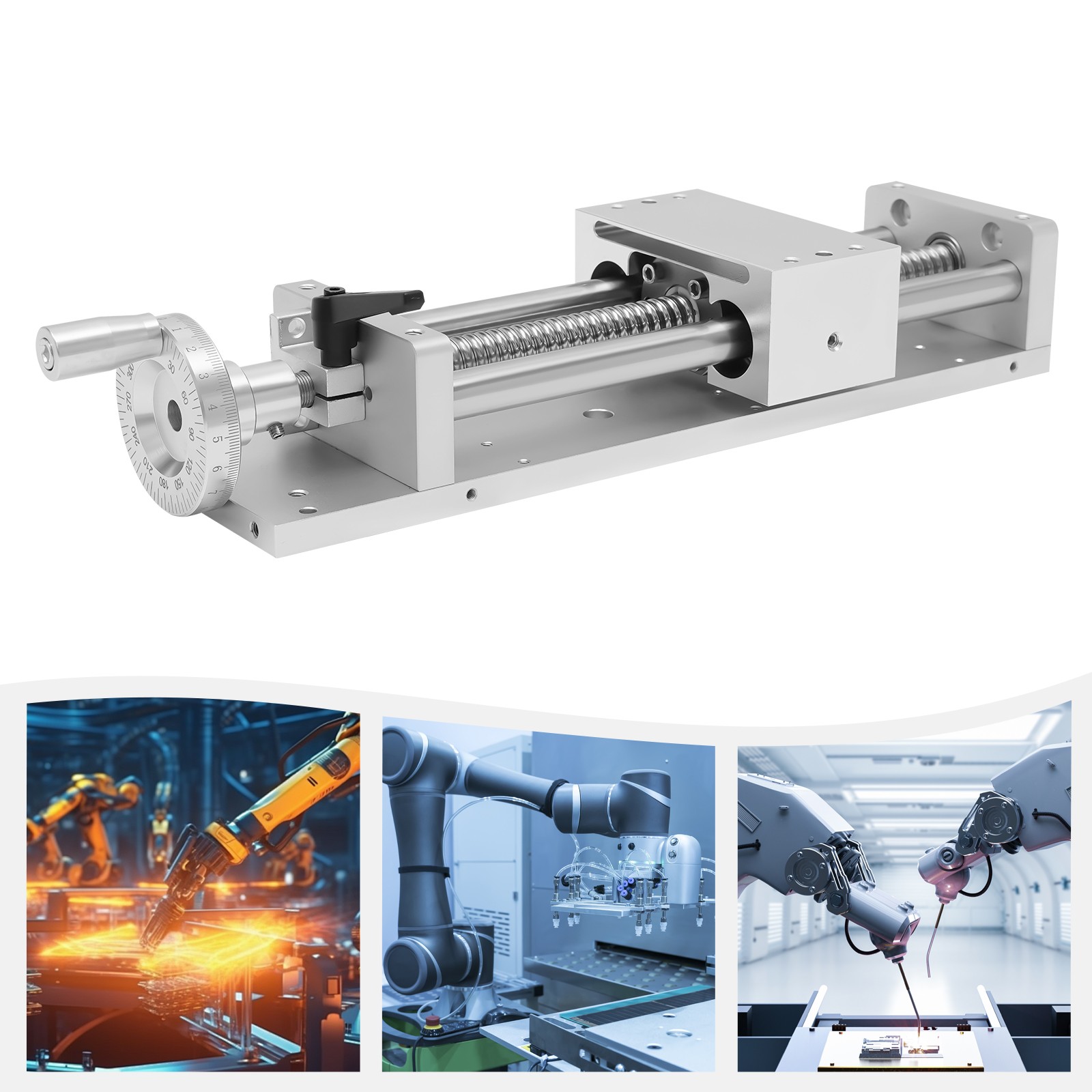 Manual Sliding TableX/Y/Z Axis Linear Rail Stage CNC SFU1605 L=200mm Strokes New