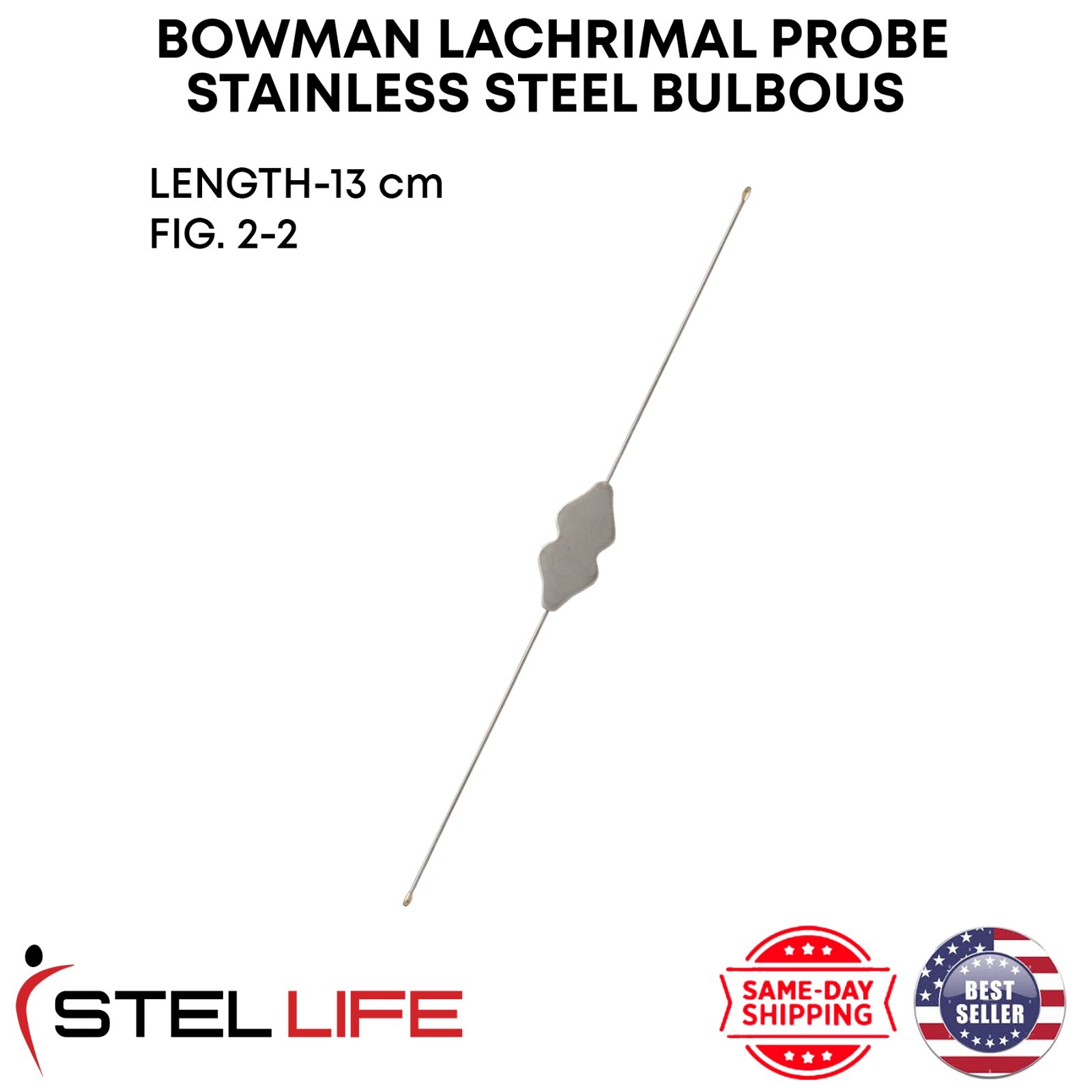 Bowman Lacrimal Probe Bulbous Surgical Dental ENT Ophthalmic Instruments Fig.2-2