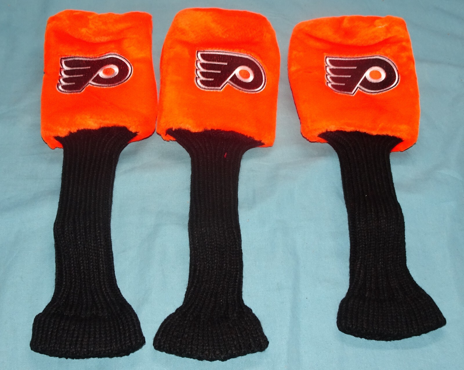 SET 1 3 & X NHL Philadelphia Flyers Golf Club Headcover Drivers wood HEAD Cover