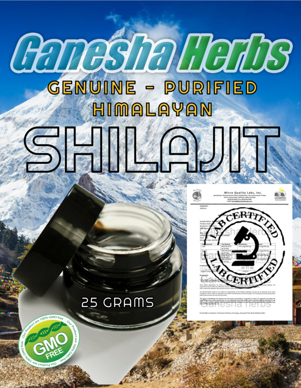 HIMALAYAN SHILAJIT Organic ANTI AGING CERTIFIED  250 SERVINGS!!  25 GRAMS USA
