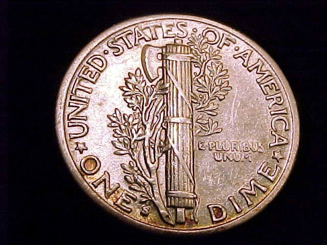 1938-S Mercury Dime, Extra Fine Grade.
