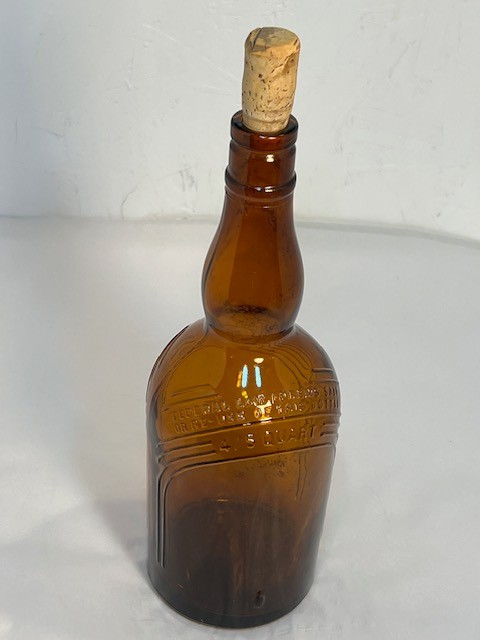 Old Thompson Brown Bottle Vintage Antique 4/5 Quart with Prohibition Warning