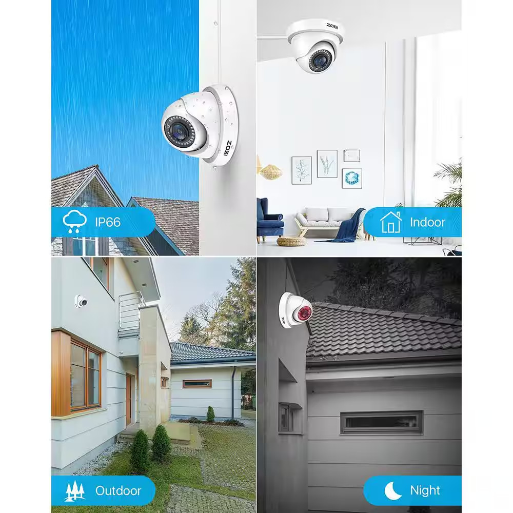 1080P Wired Home Security Cameras Compatible with All TVI DVR, for Outdoor and I