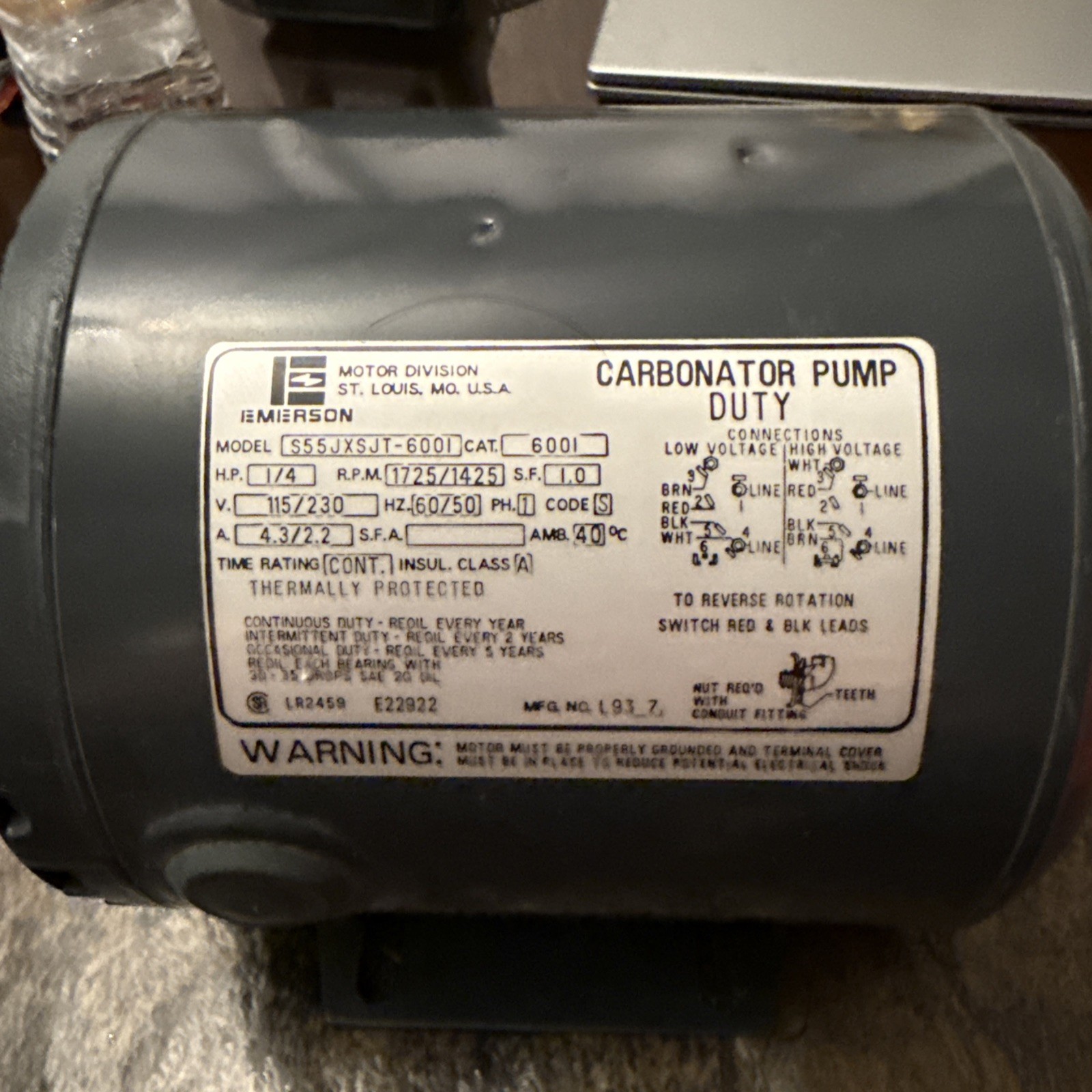 S55JXSJT-600I CARBONATOR PUMP DUTY NEW