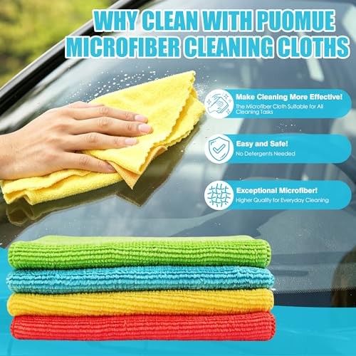 Microfiber Cleaning Cloth, 24 Pack Highly Absorbent Cleaning 24PK Multicolor