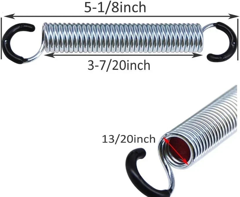 5-1/8 inch (Pack of 2) Overall Length Springs Replacement Recliner Silver