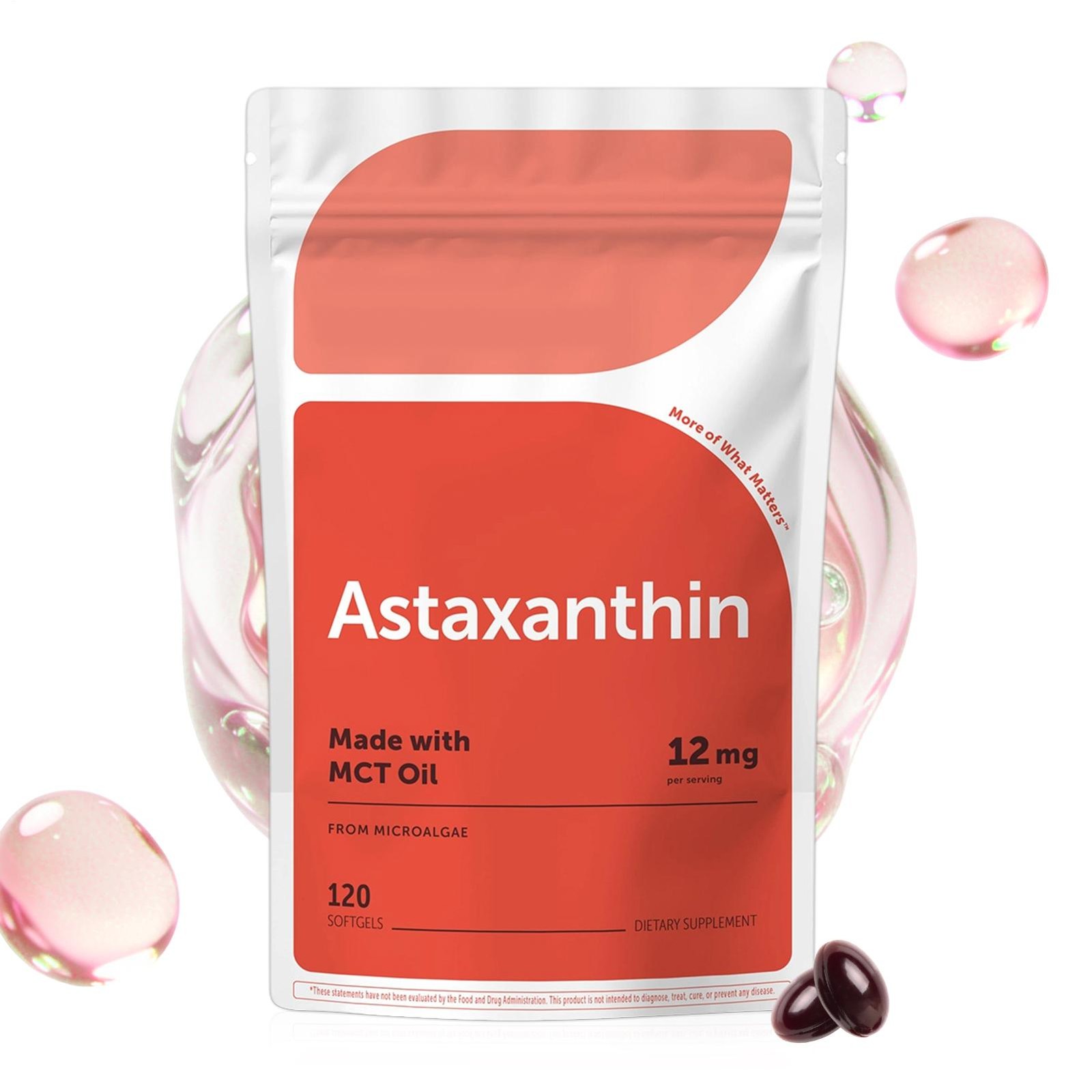 Astaxanthin Softgels 24mg 120 Count Micro Ingredients Month Supply Strength