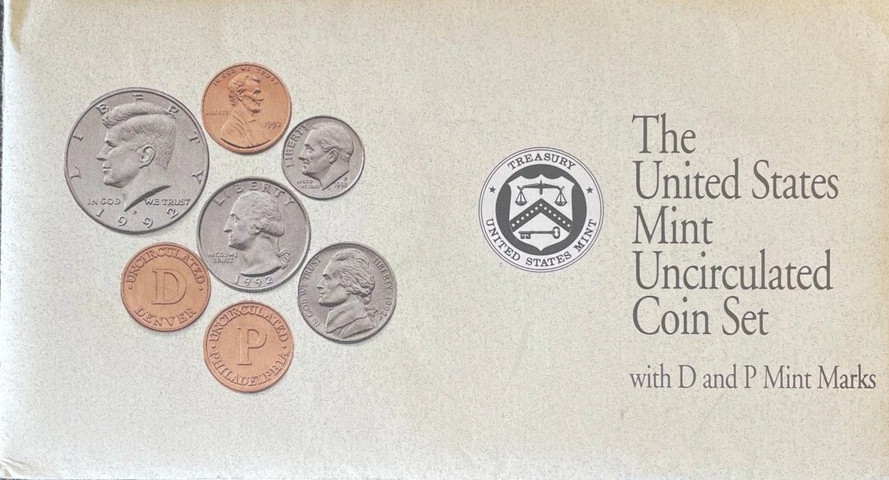 1992 Mint Set Envelope & COA ONLY *NO COINS*  **FREE SHIPPING**