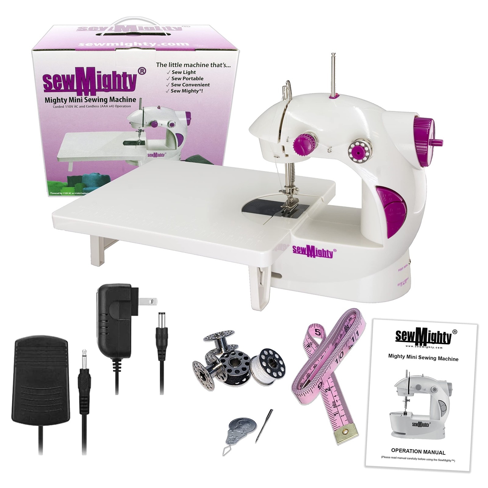 Mini Portable Sewing Machine for Kids Beginners Travel Dual Speed Foot Pedal