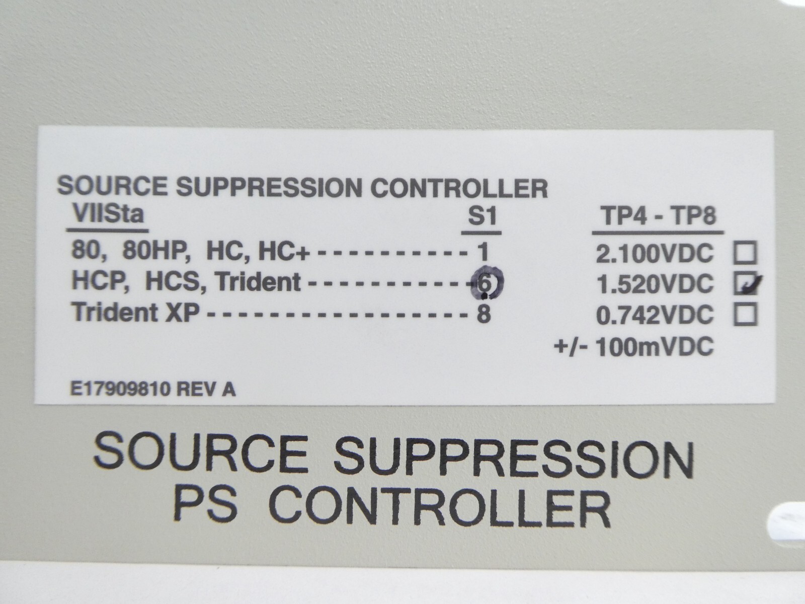 Varian Semiconductor E11320304 Source Suppression Controller VIISta Working