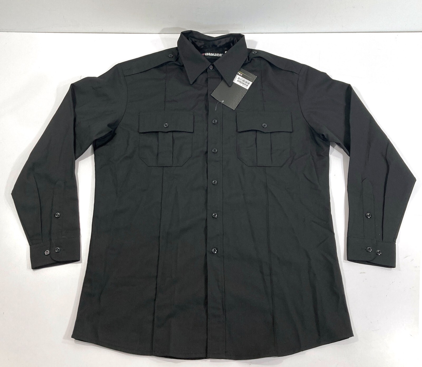 NEW 17 x 35 BLACK BLAUER MENS 8900 CLASSACT LONG SLEEVE RAYON ZIPPER SHIRT
