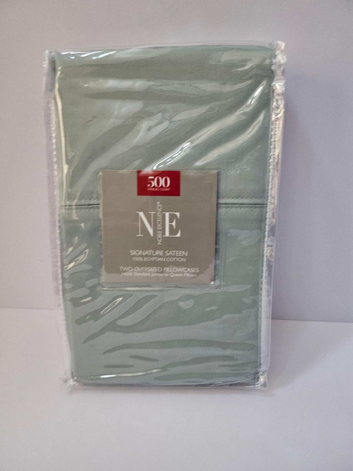 Noble Excellence 500 Thread Count Two Egyptian Cotton Oversized Pillowcases New