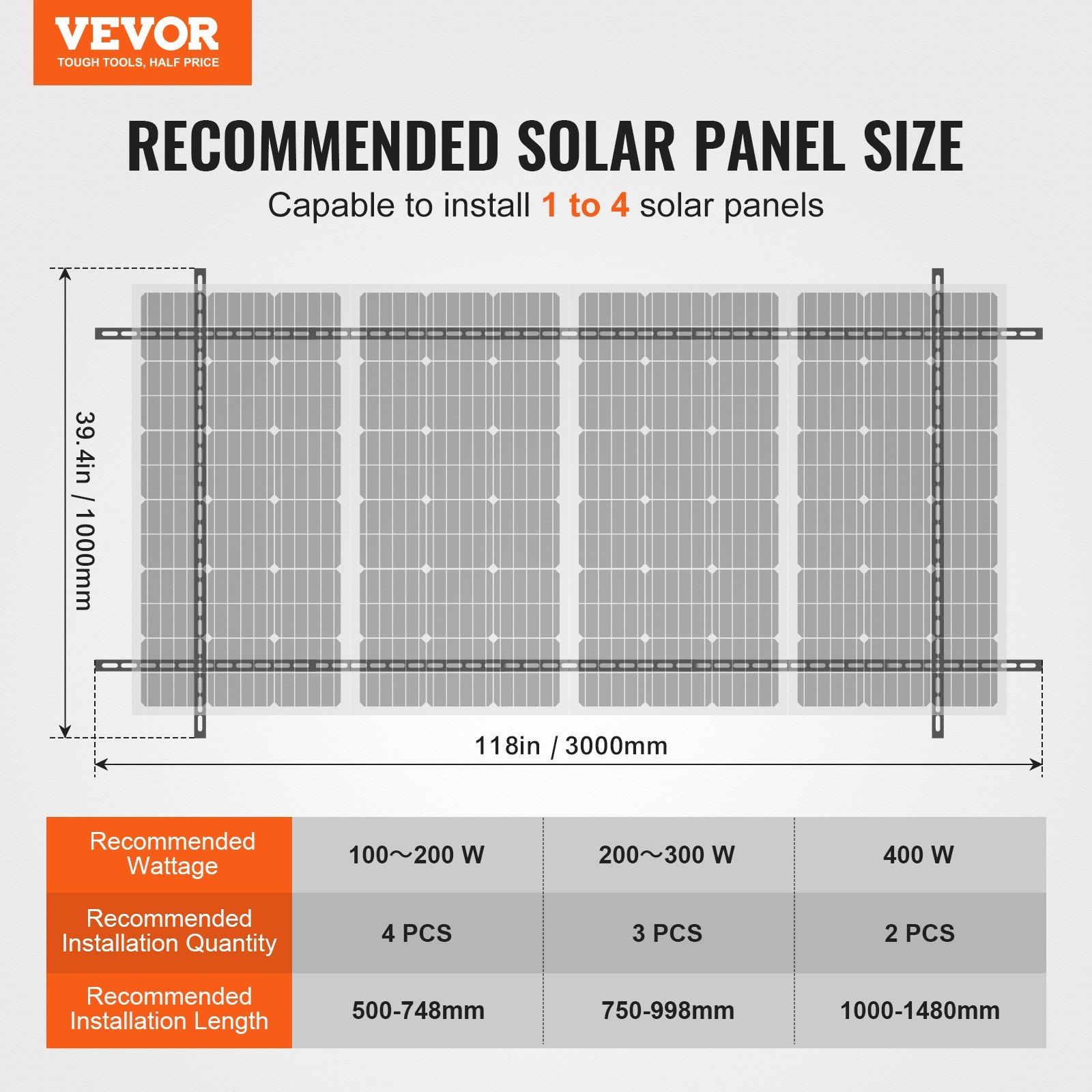 Solar Panel Mounting Brackets, 30°-60° Adj. Multi-Pieces Solar Panel Brackets