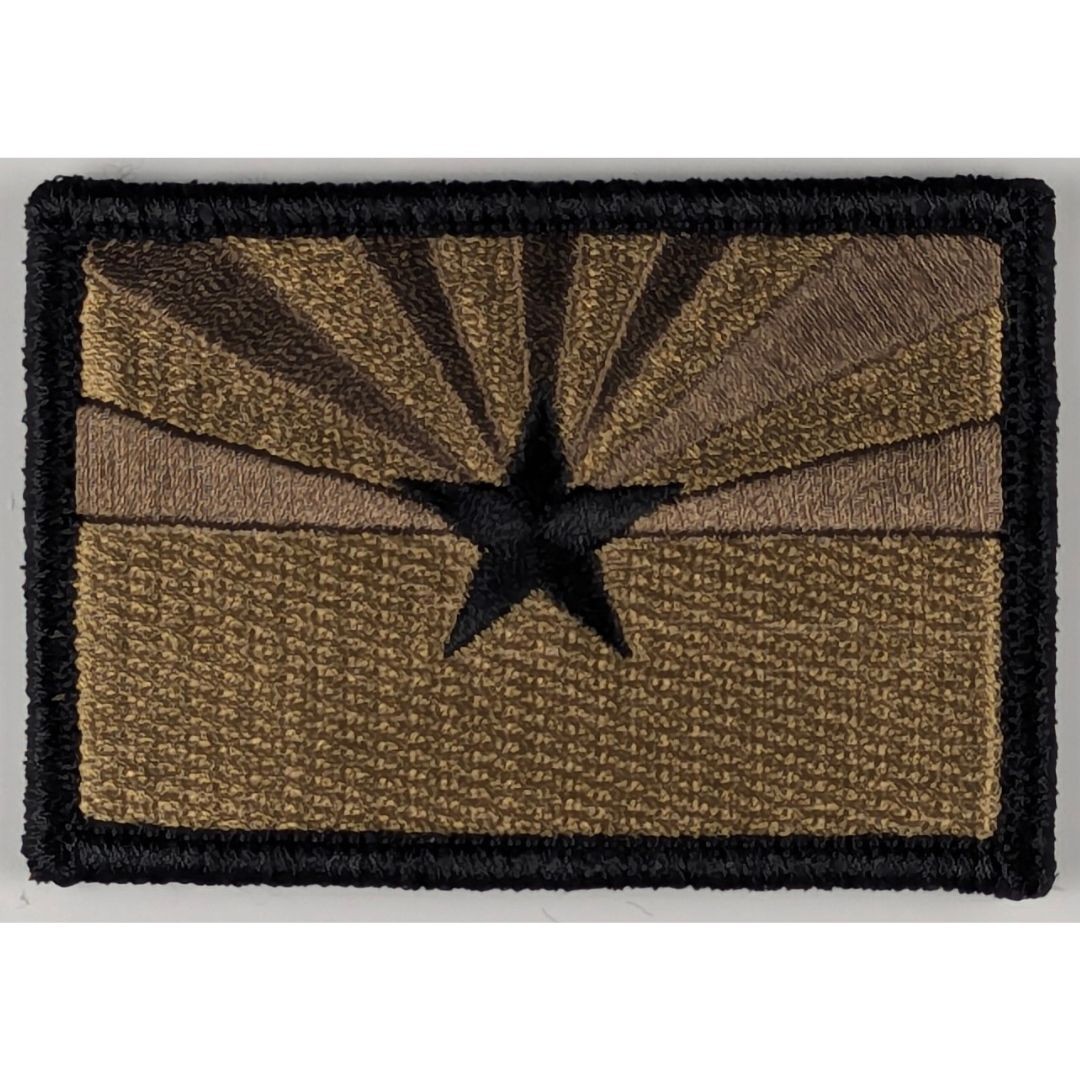 Arizona State Flag Patch; Subdued Coyote Brown OCP; Hook Fastener Tactical Patch