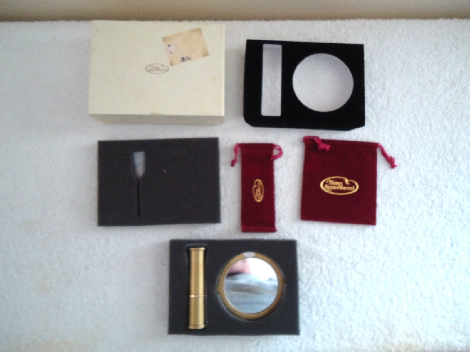 Things Remembered Make Up Mirror & Perfume Spray Bottle Set " SUE " IOB "