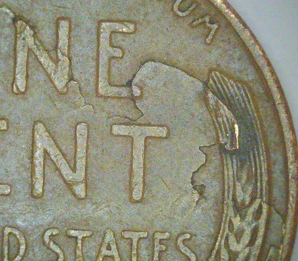 1946 Lincoln Cent Delamination fully intact Lamination Error FREE SHIPPING  LC12
