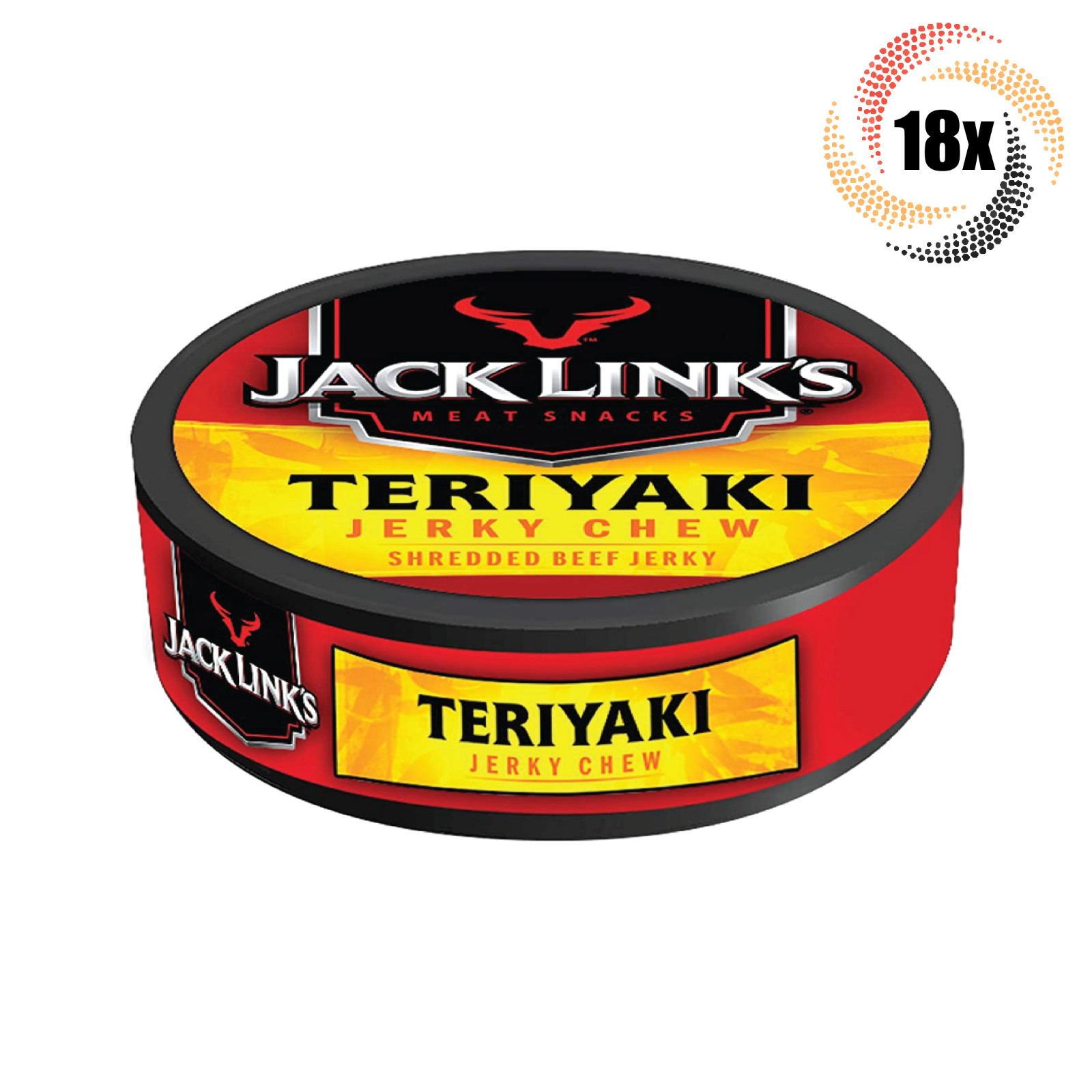 18x Tins Jack Link's Teriyaki Premium Beef Shredded Jerky Chew Tins .32oz