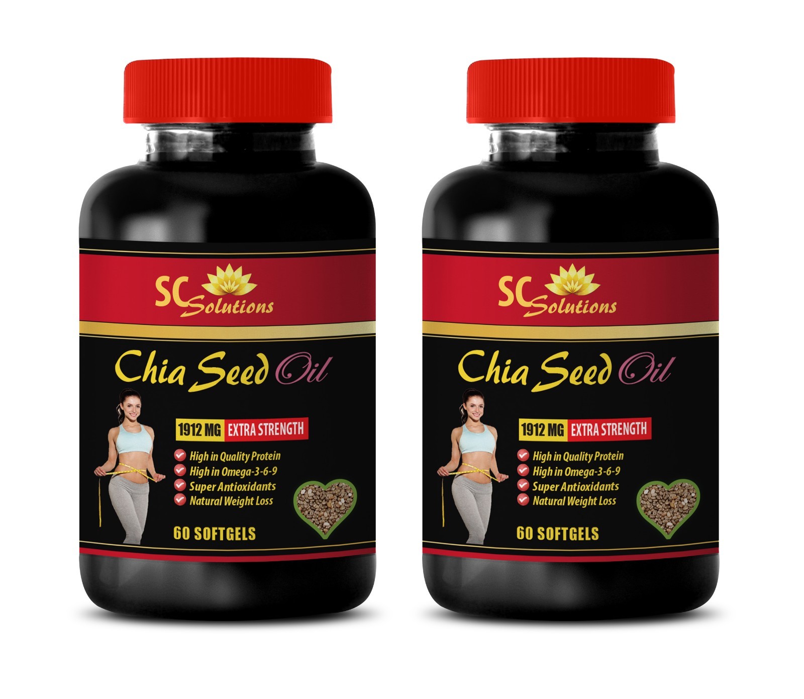Fat reducer - CHIA SEED OIL 2000 - energy booster powder - 2 Bottles