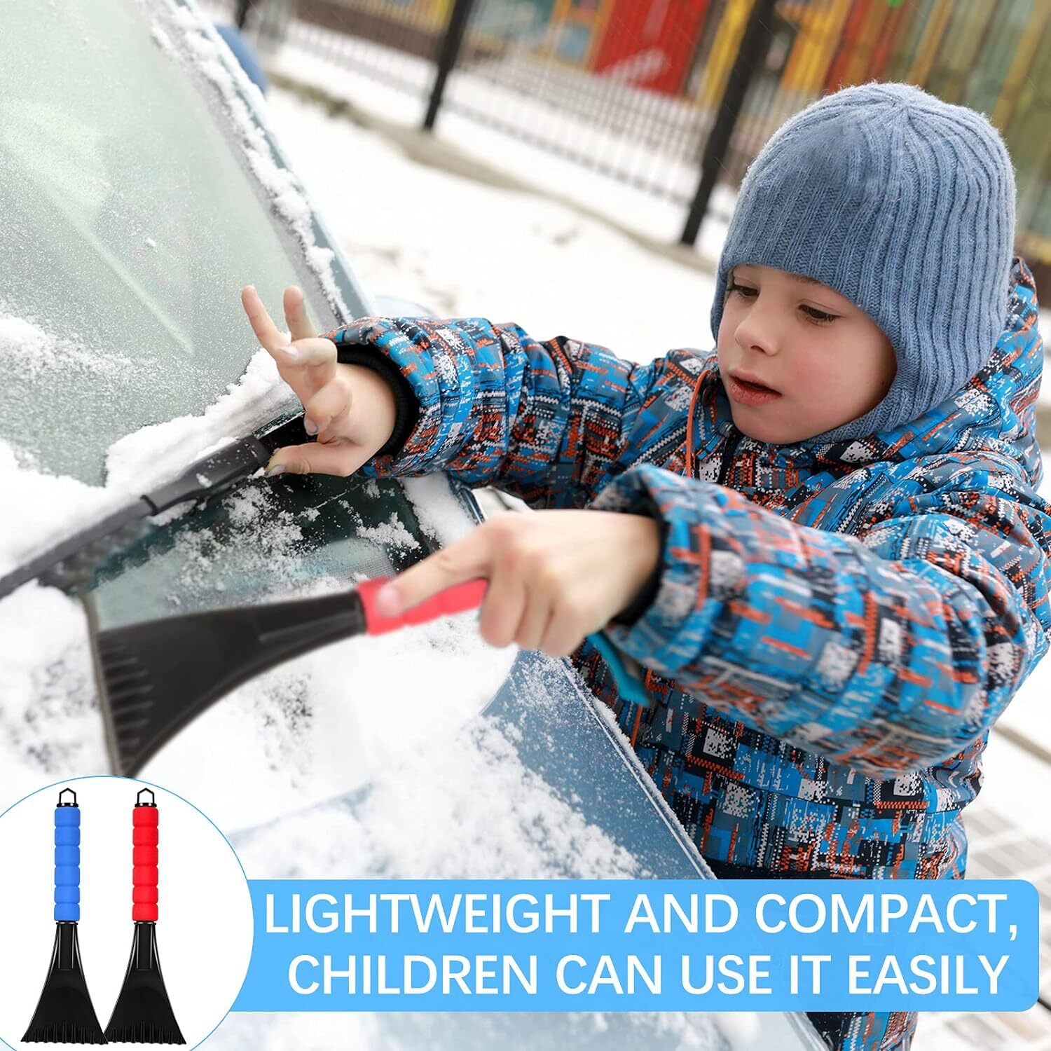 2x Car Windshield Ice Scraper with Foam Handle No Scratch Frost Scraper Universa