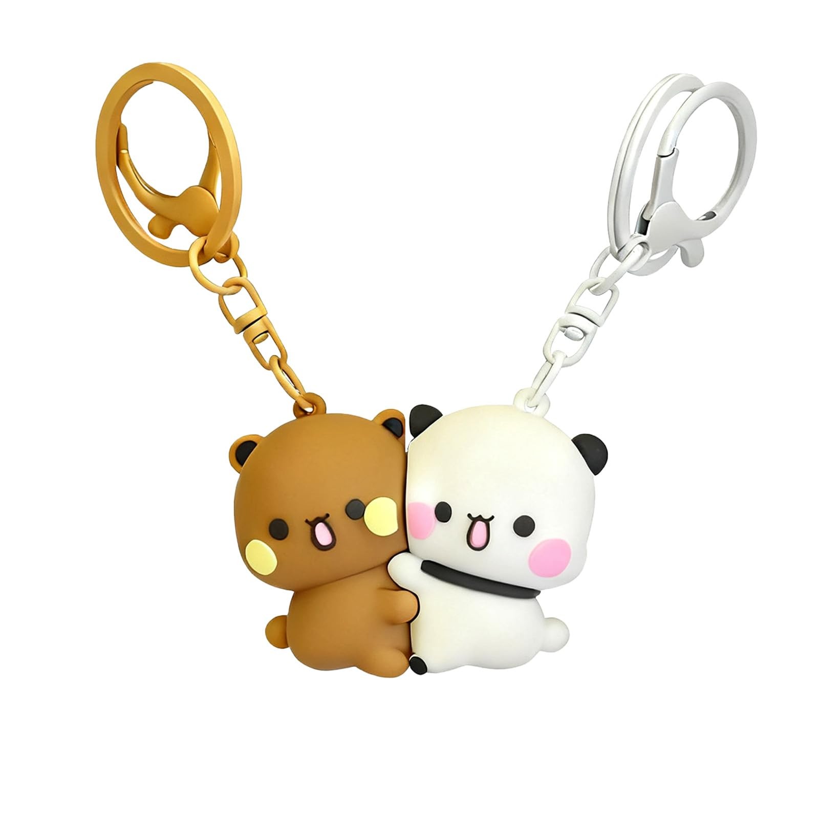 YOKUSHI 2 Pcs Bubu and Dudu Cute Keychains, Magnetic Matching One Size, Brown