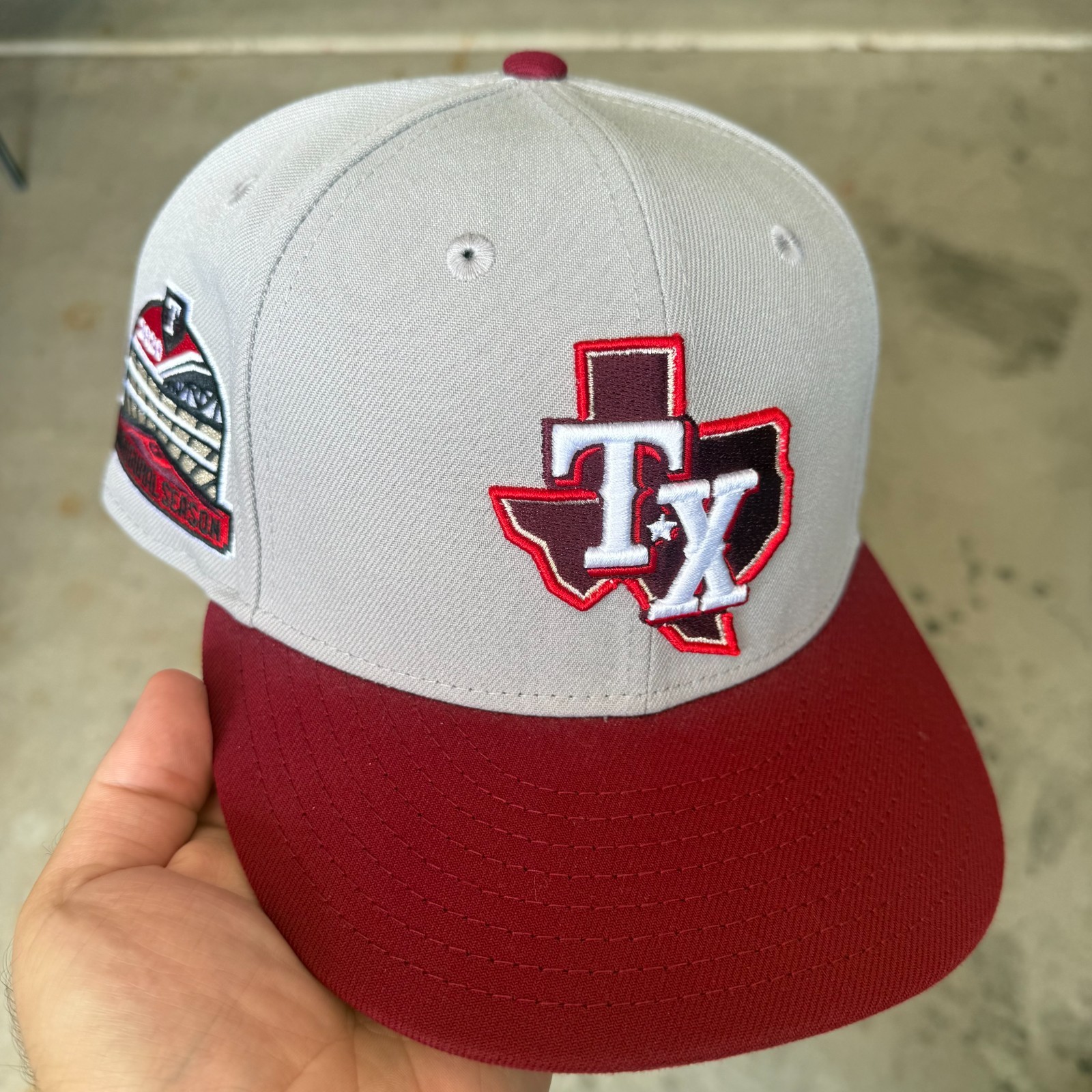 Size 7 1/4-Texas Rangers New Era 59fifty Fitted Hat 2020 Inaugural Season