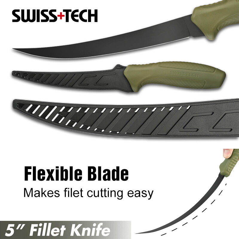 Swiss+Tech 5 inch Floating Fishing Fillet Knife for Filleting Boning Steel Blade