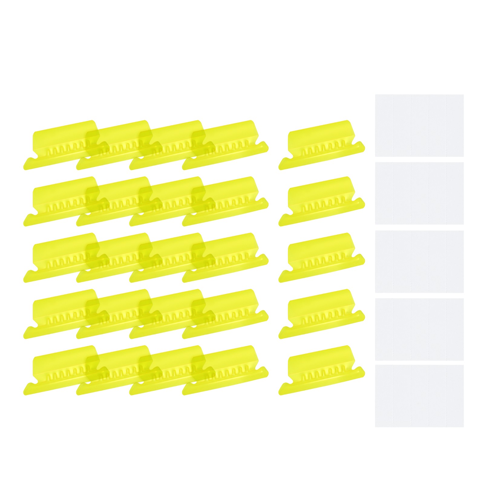 Hanging File Folder Tabs 2" Plastic File Organizer Labels Filing Yellow 50Pack