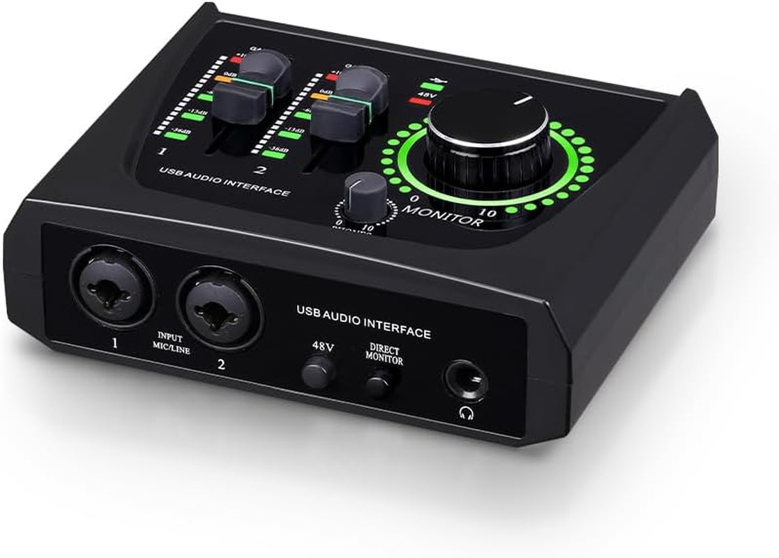 BOMGE Mini 2 Channel USB Audio Interface for Recording, Streaming and Podcasting