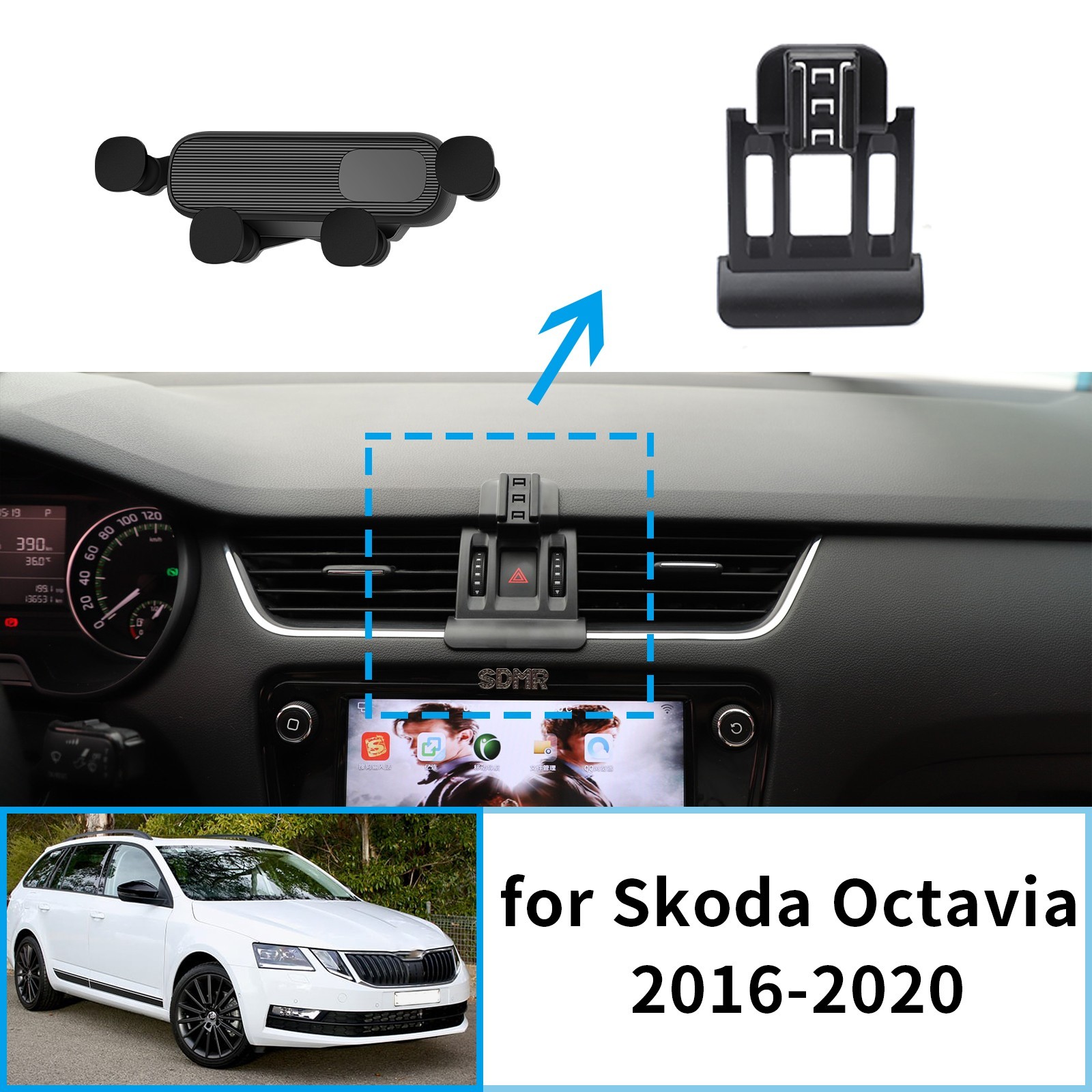 Car Phone Holder fit for Skoda Octavia 2 Octavia 3 2016 2017-2020 GPS Bracket