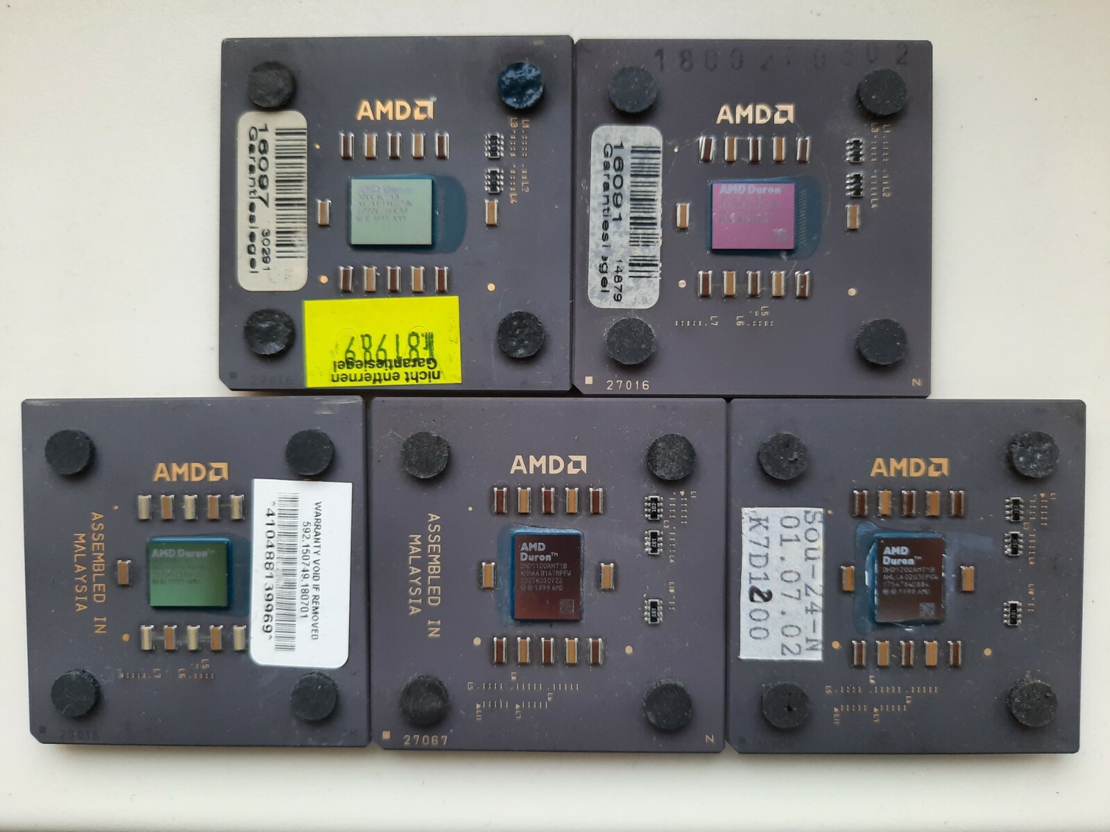 AMD Duron 600 650 700 750 800 850 900 950 1000 1100 1200 1300 Vintage CPU GOLD