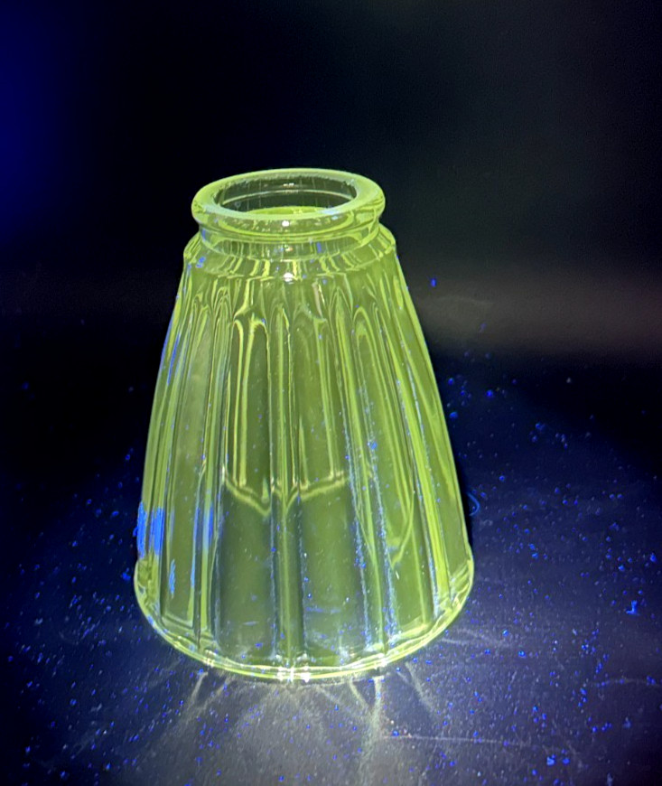 Vintage Clear Ribbed Glass Unique Light Replacement Shade 1 3/4" Fitter, Glow
