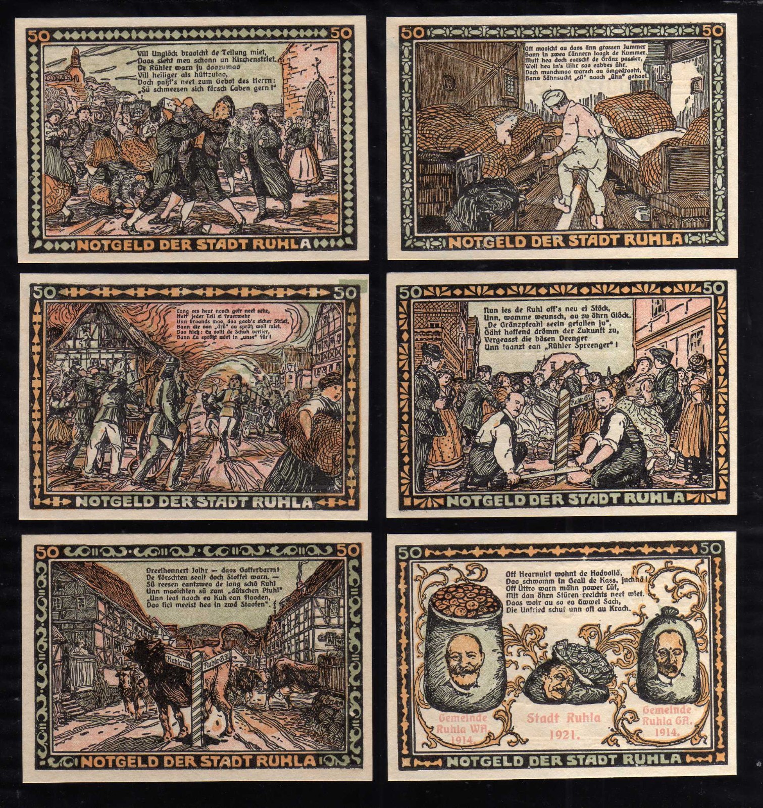 RUHLA - GERMANY NOTGELD -   6 X 50 PFENNIG