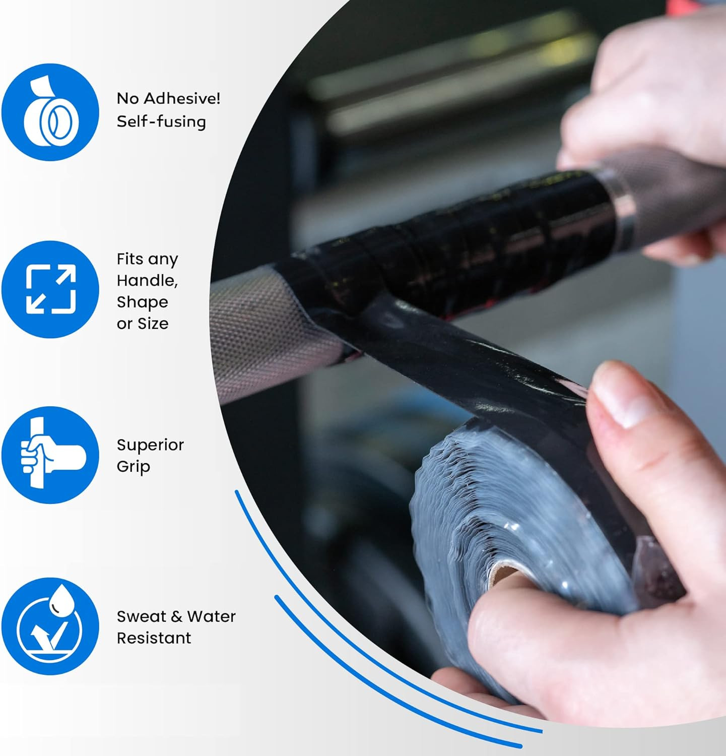 Silicone Rubber Grip Tape for Pull-Up Bars, Weights, and Gym Equipment
