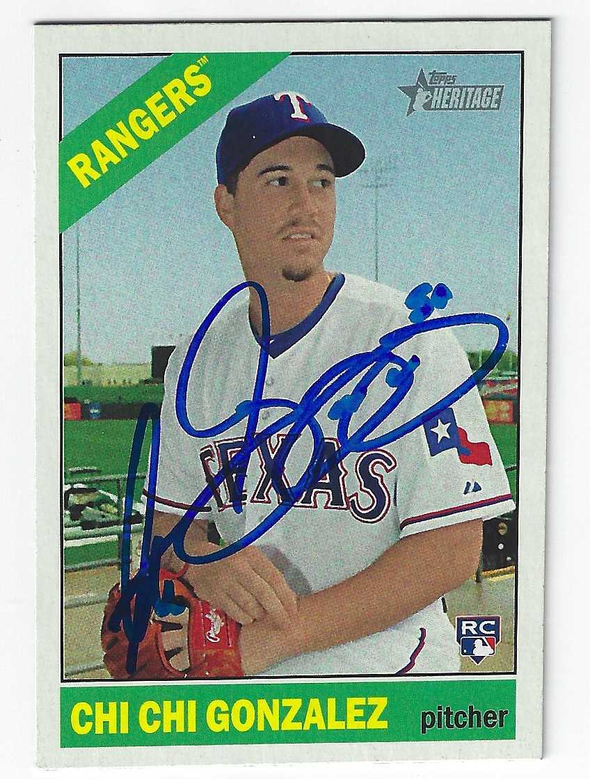 ALEX CHI CHI GONZALEZ TEXAS RANGERS SIGNED CARD YANKEES TWINS BREWERS ROCKIES