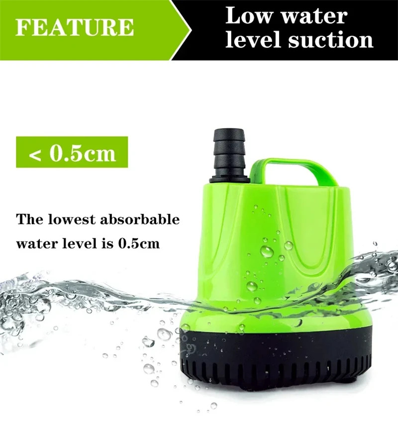 Submersible Water Pump 25W Dirty Clean Aquarium Fountain Pool Pond Fish Tank