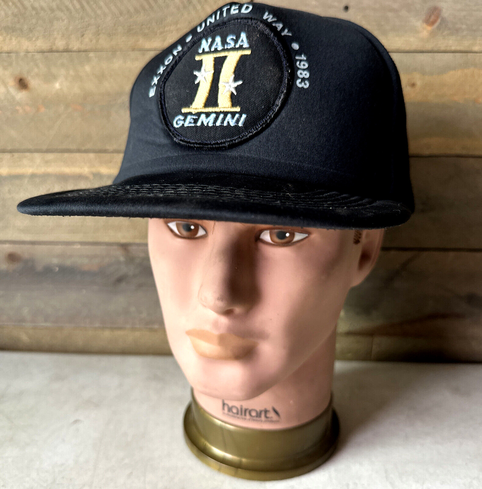 Vintage 1983 NASA Gemini 2 Space Program Trucker Hat Exxon United Way CLEAN!